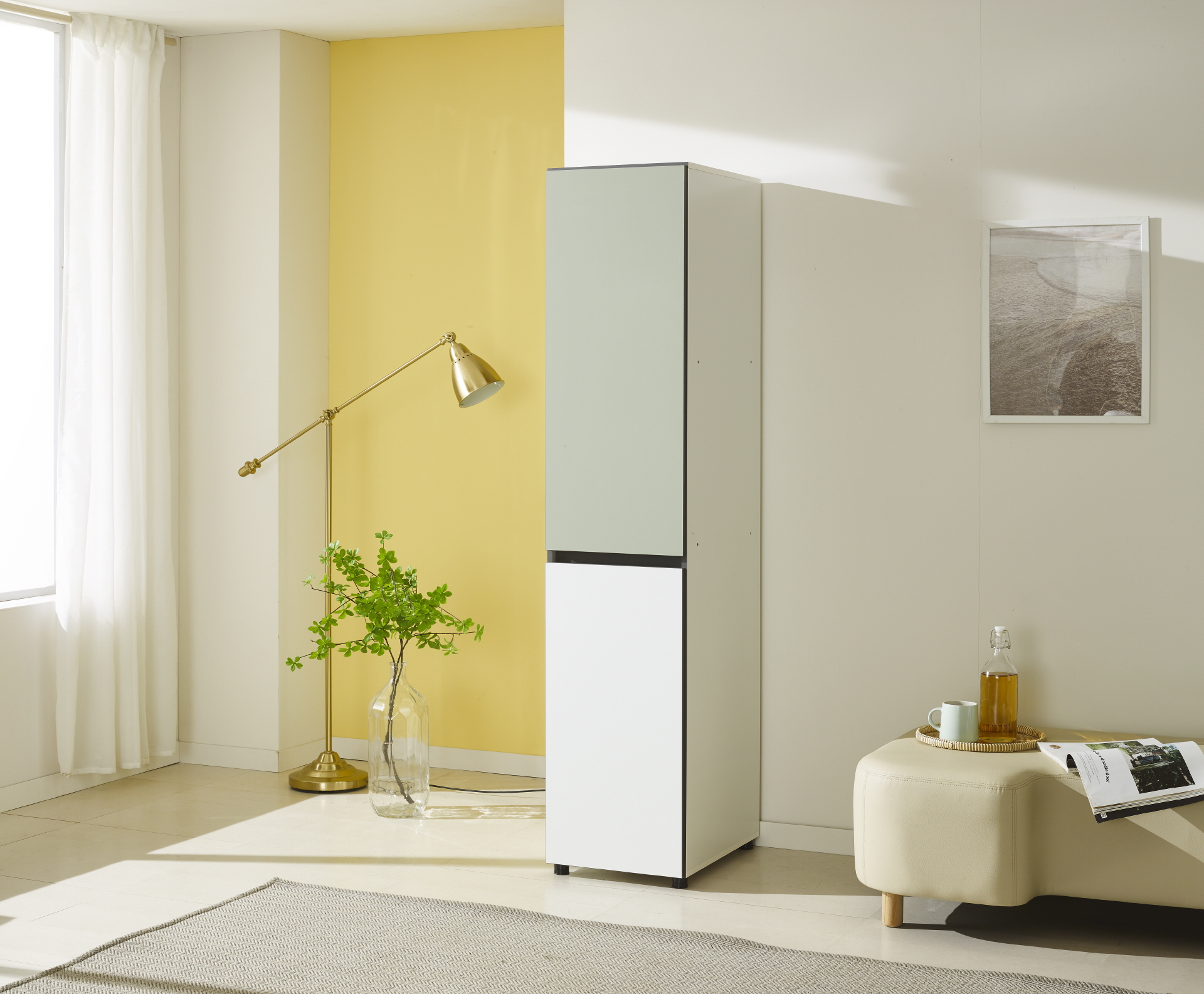 비크 400 주방수납장-올리브그린