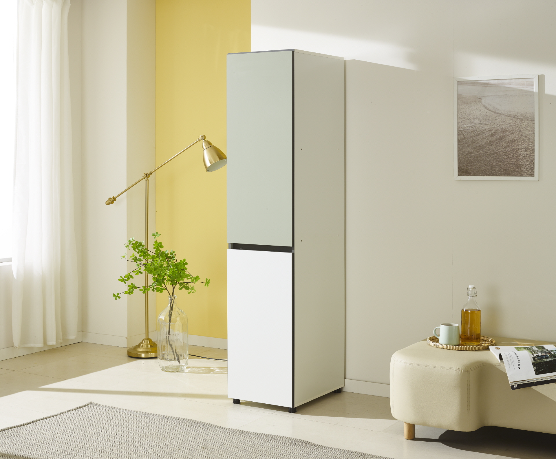 비크 400 주방수납장-올리브그린