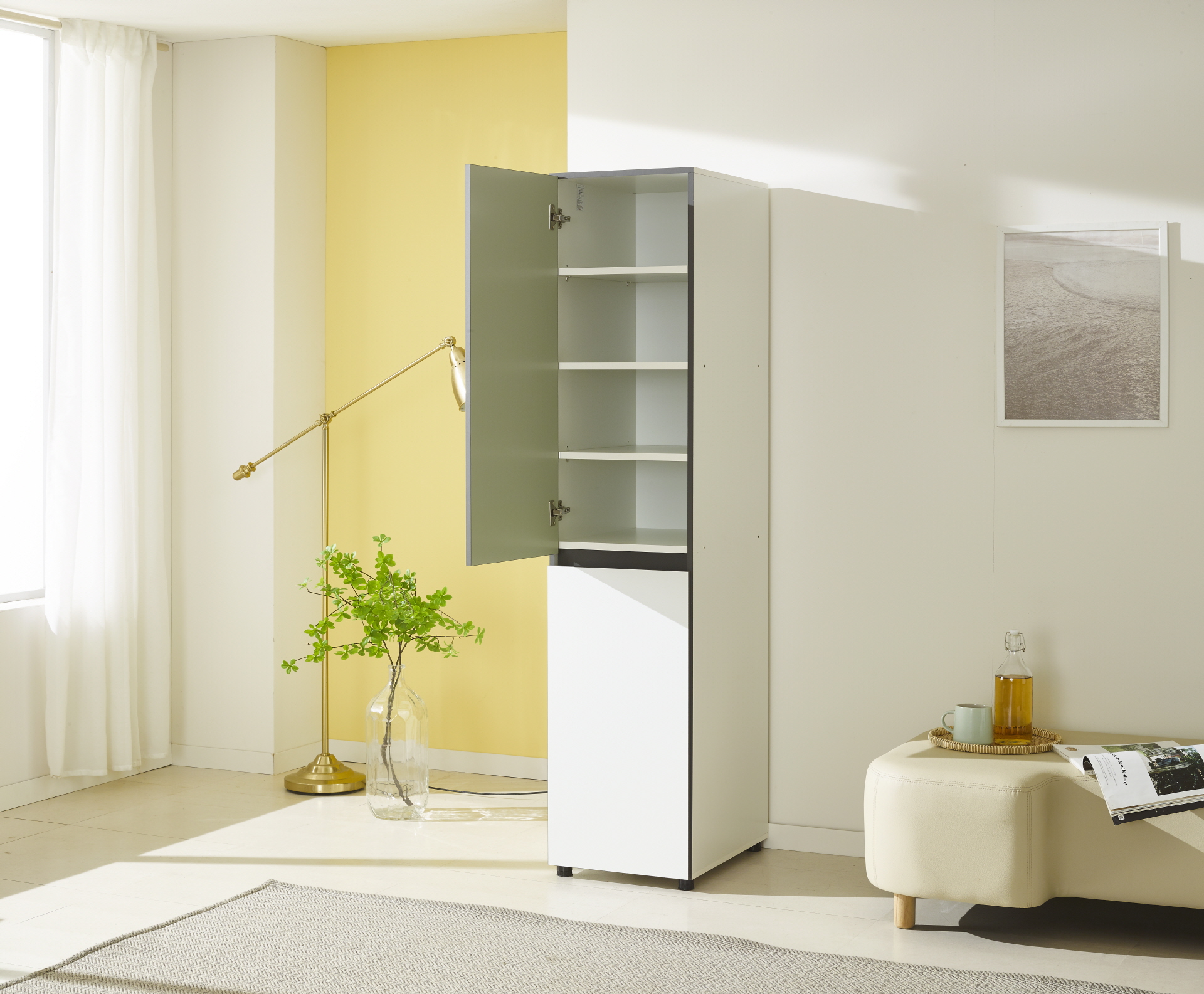 비크 400 주방수납장-올리브그린