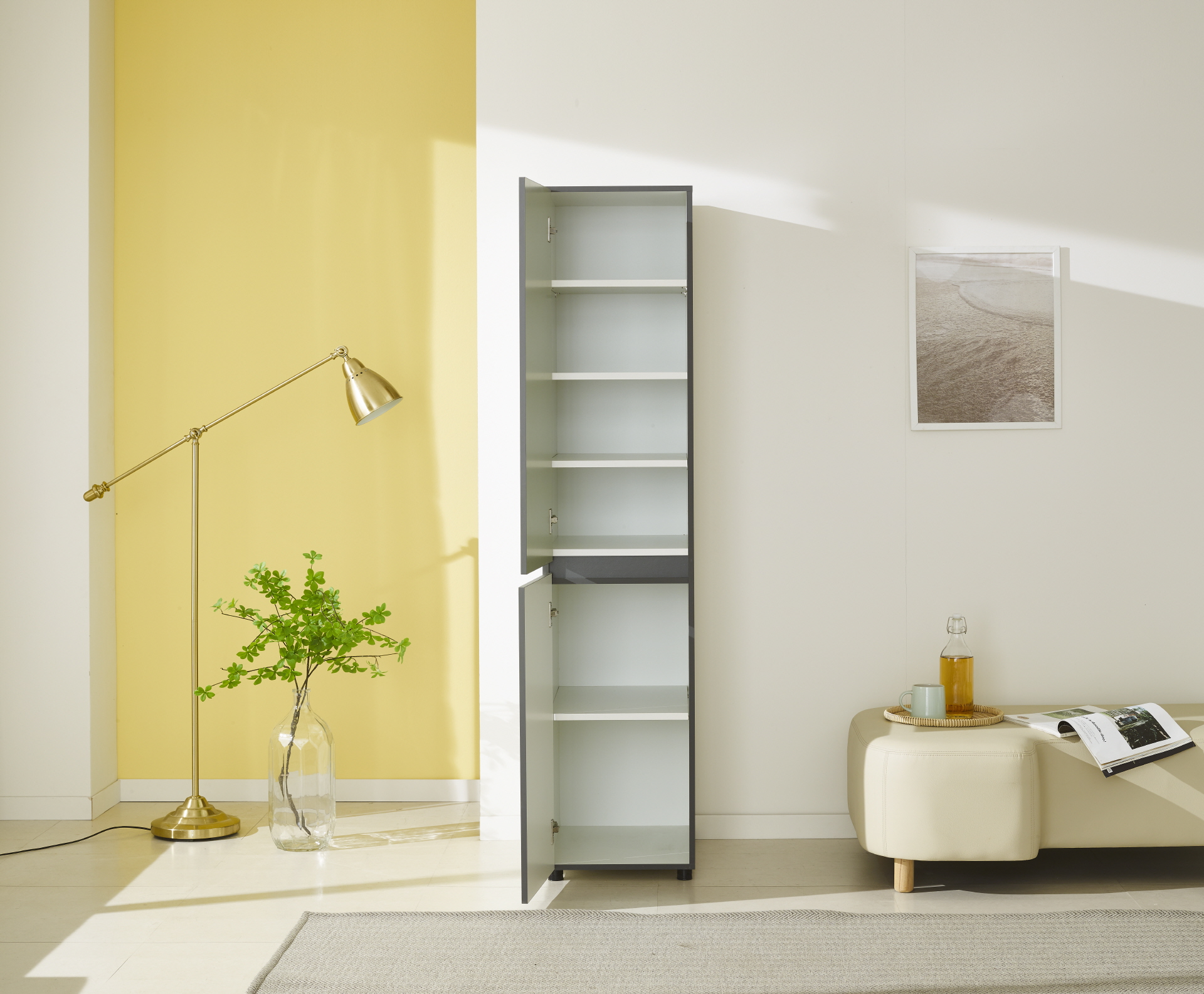 비크 400 주방수납장-올리브그린