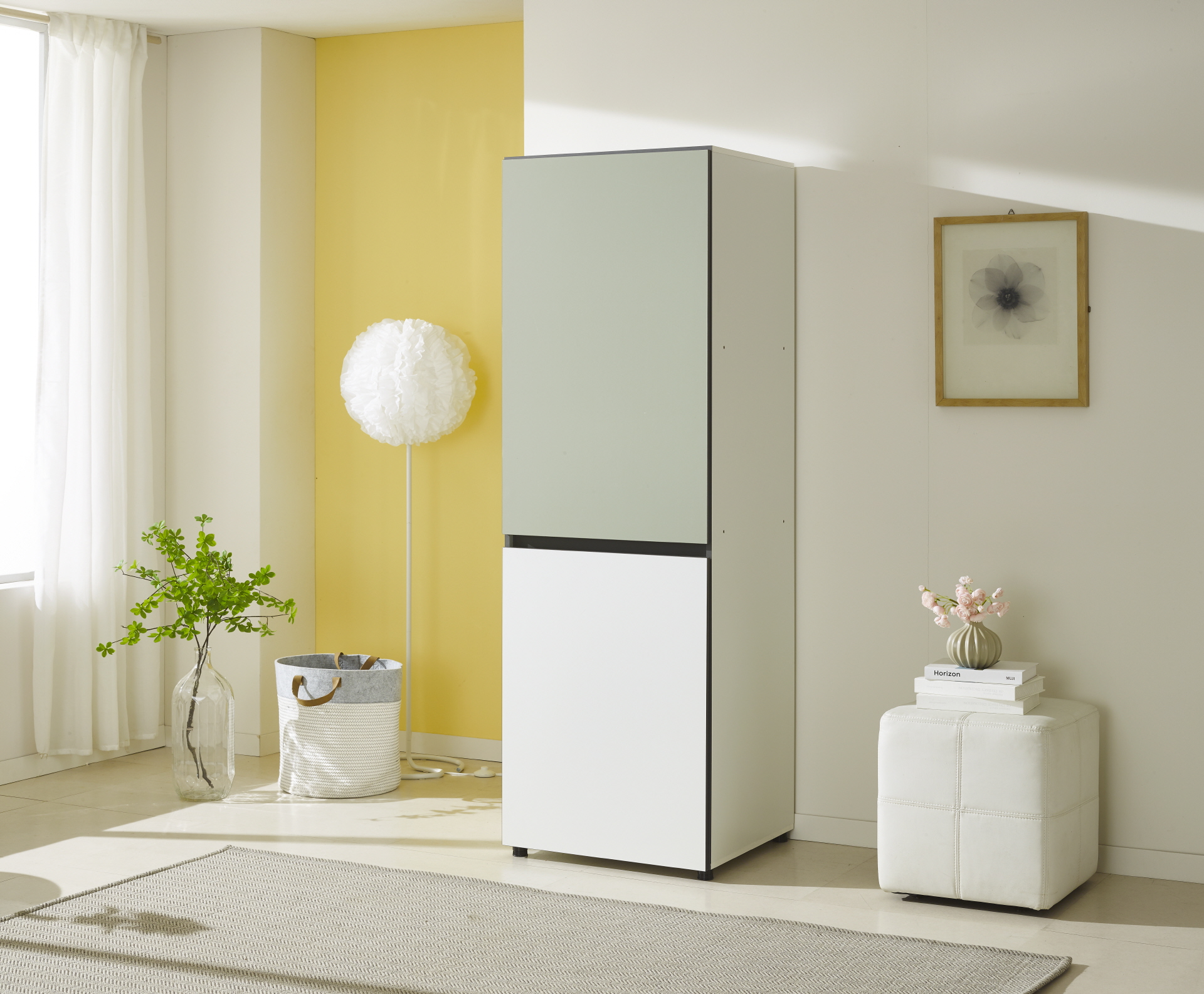 비크 600 주방수납장-올리브그린