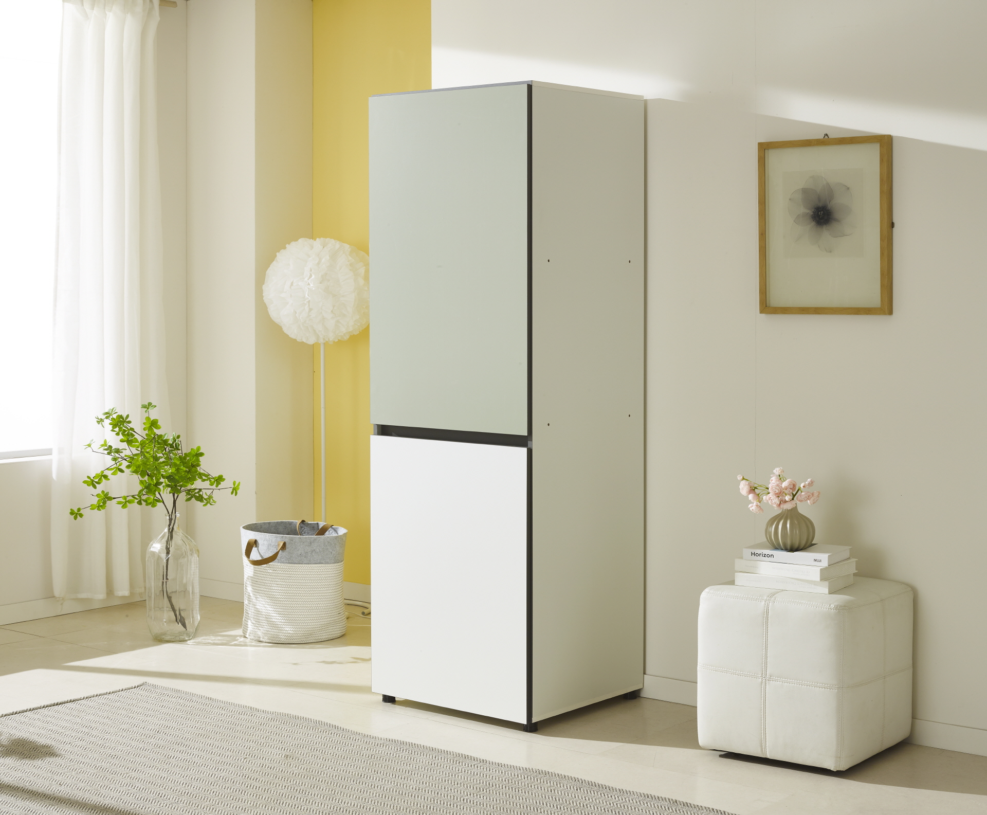 비크 600 주방수납장-올리브그린