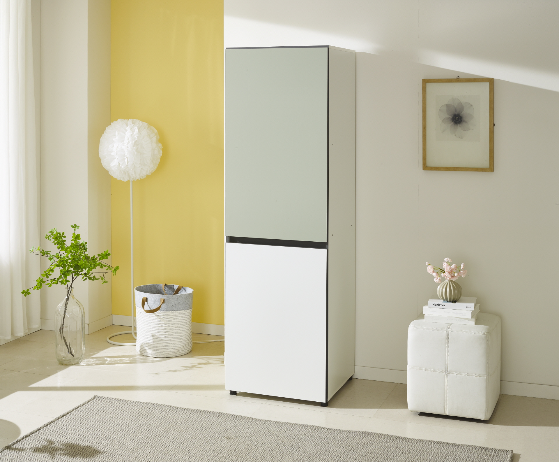 비크 600 주방수납장-올리브그린