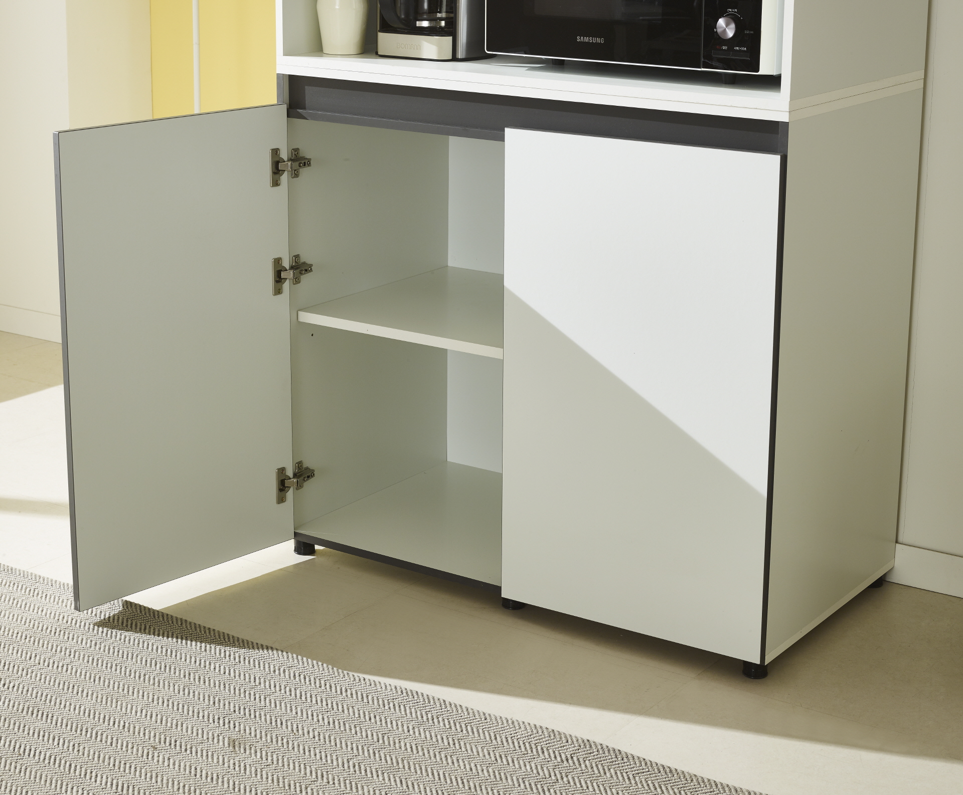 비크 990 주방수납장-올리브그린